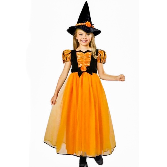 NWT Hyde & Eek Orange Fancy Witch Costume w/ Hat. Size Small (4-7) - Picture 1 of 5